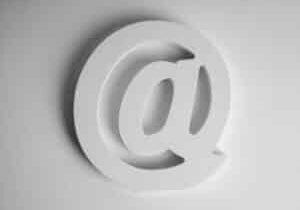 E-mail symbol on white background